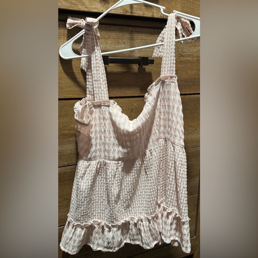 Pink Lily Blush and Cream Textured Top